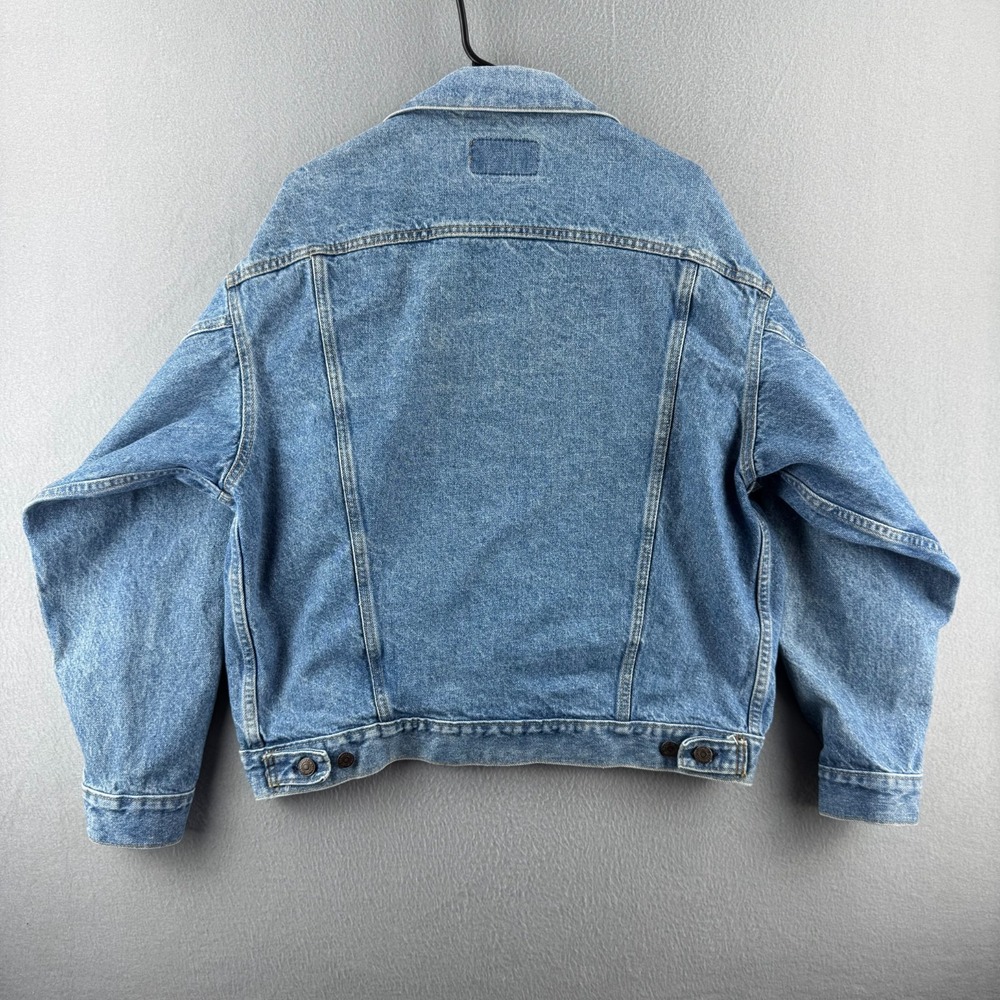Vintage Levis Jacket Mens Large Blue Denim Trucker Late 80s Jean Made in USA - Picture 11 of 16